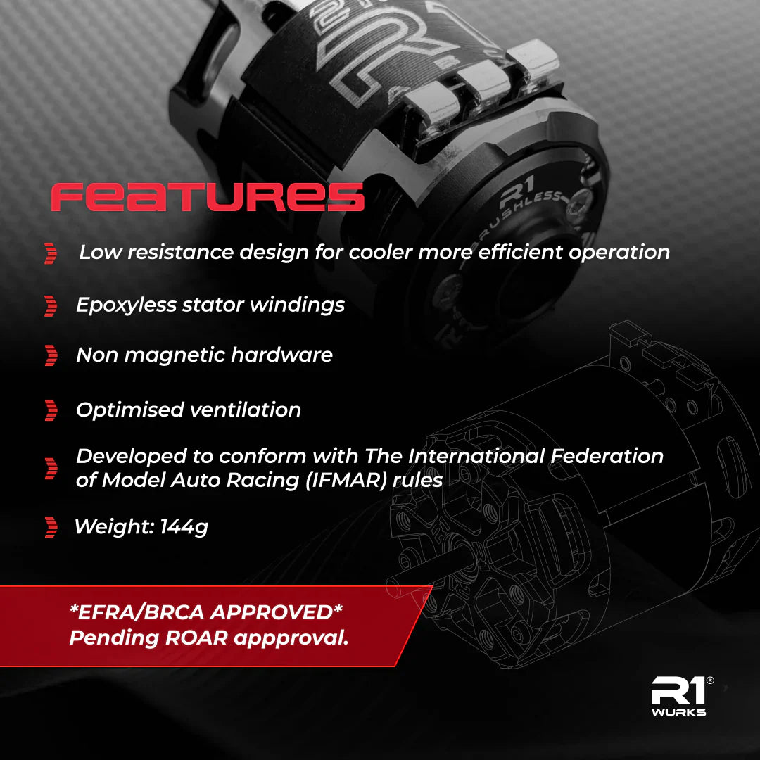 R1 Wurks 020181 V30 21.5T Competition Brushless Motor