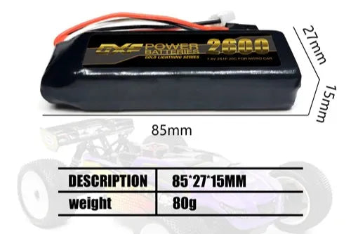 DXF POWER // GOLD SERIES 2600MAH RECEIVER PACK