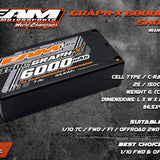 Team EAM 6000mah 150c Shorty Lipo High Mah Pack. 2S Battery