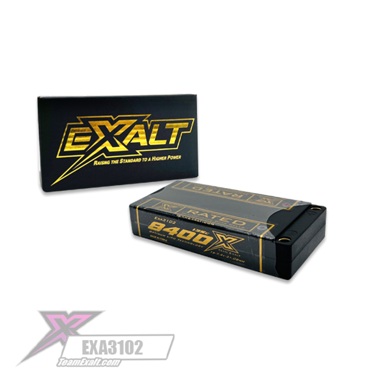 Exalt X-Rated 1S 135C Hardcase LiPo Battery (3.7V/8400mAh)
