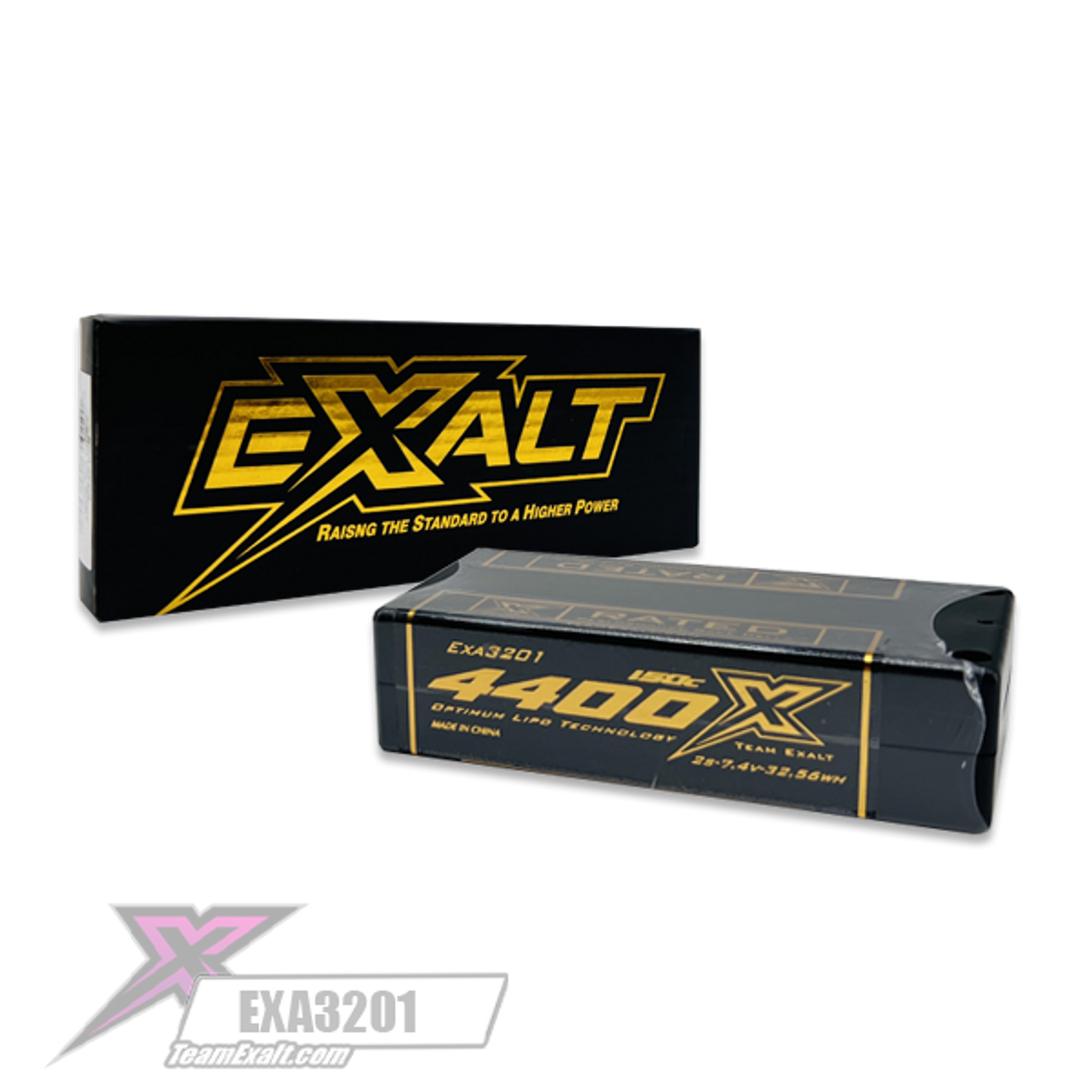 Exalt X-Rated 2S 150C Hardcase Shorty LiPo Battery (7.4V/4400mAh)