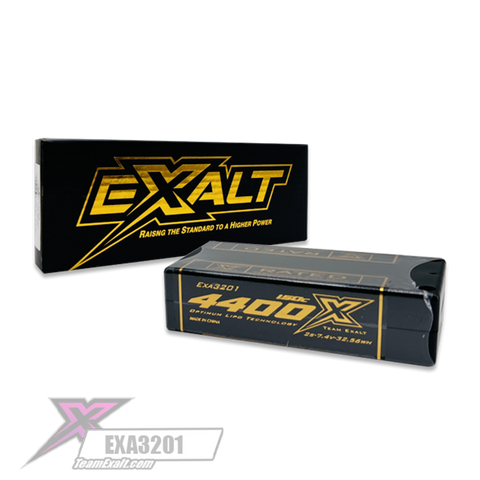 Exalt X-Rated 2S 150C Hardcase Shorty LiPo Battery (7.4V/4400mAh)