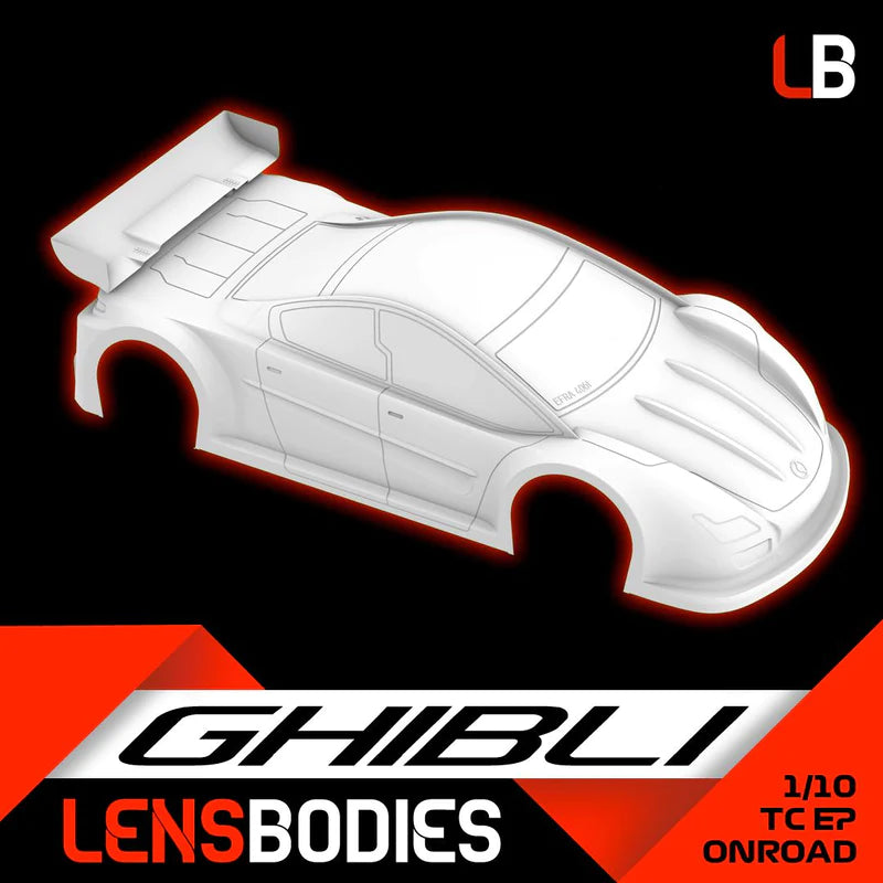 LENSBODIES 1/10 ONROAD BODY GHIBLI 2.0 LIGHT WEIGHT (0.5MM)