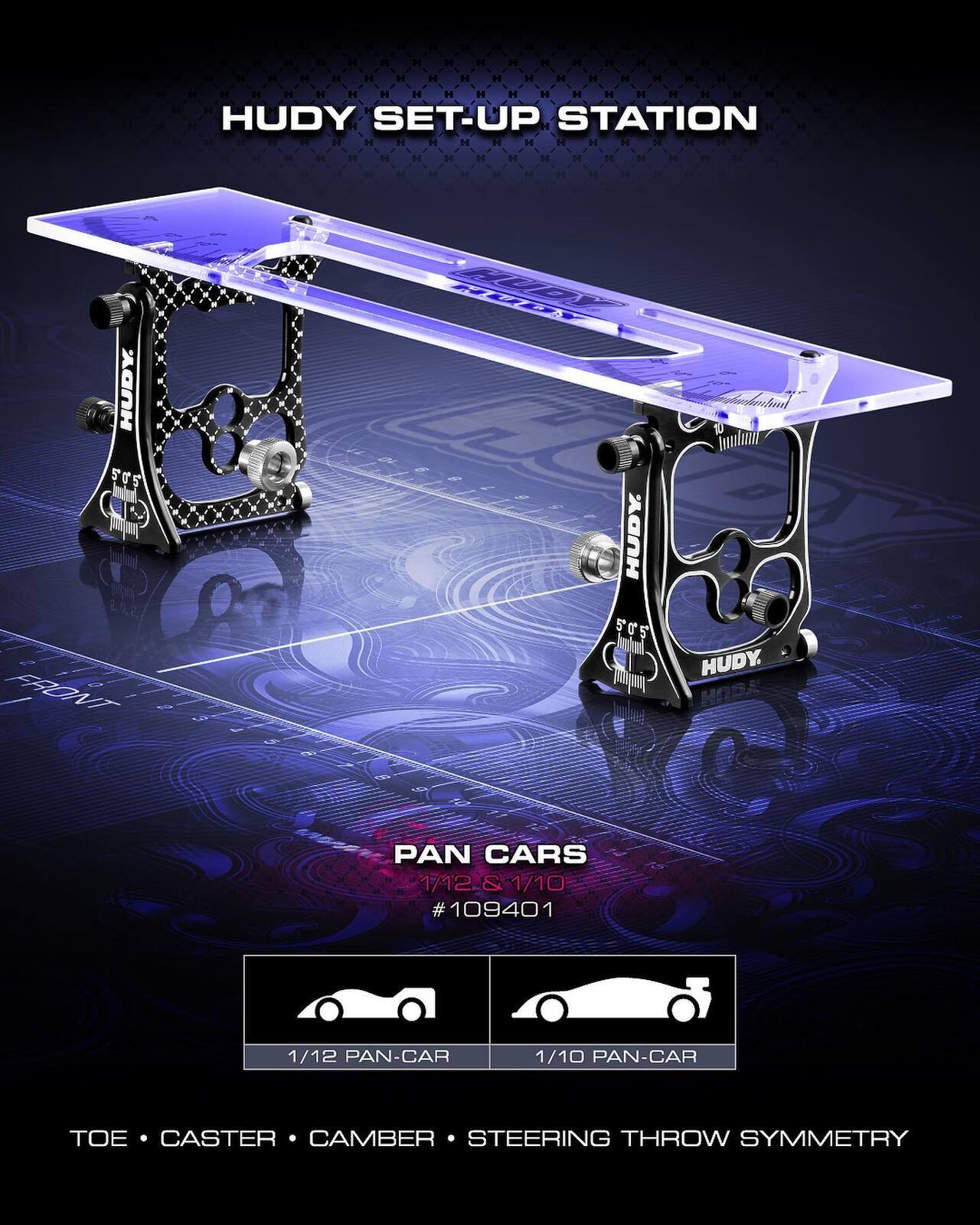 HUDY SET-UP STATION FOR 1/10 & 1/12 PAN CARS - HD109401