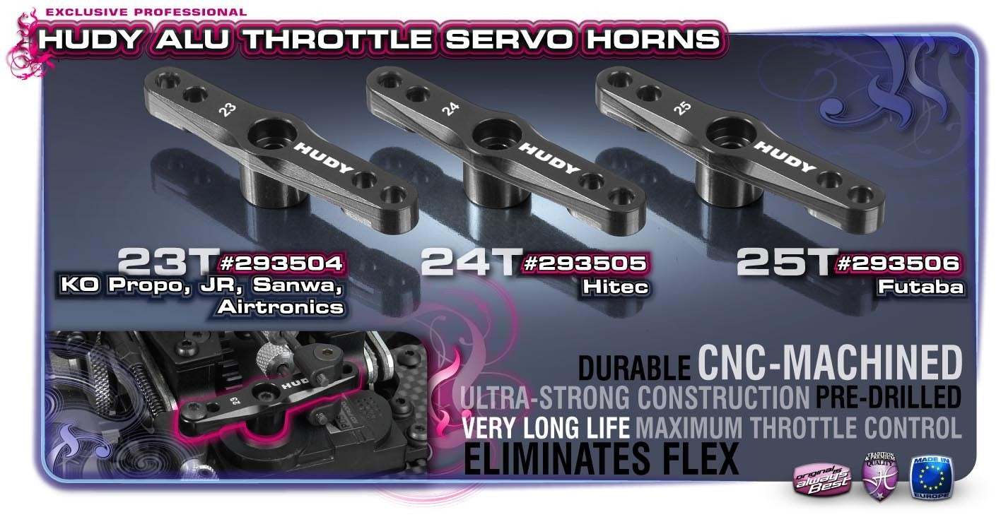 HUDY ALU THROTTLE SERVO HORN 1/8 OFF-ROAD FUTABA - 25T - HD293506