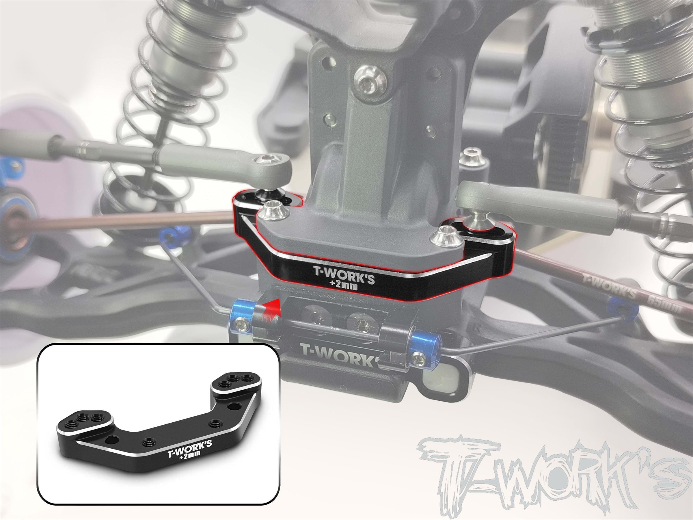 TE-B7-N    7075-T6 Alum Rear Upper Link Mount +2mm ( For Team Associated RC10 B7 )
