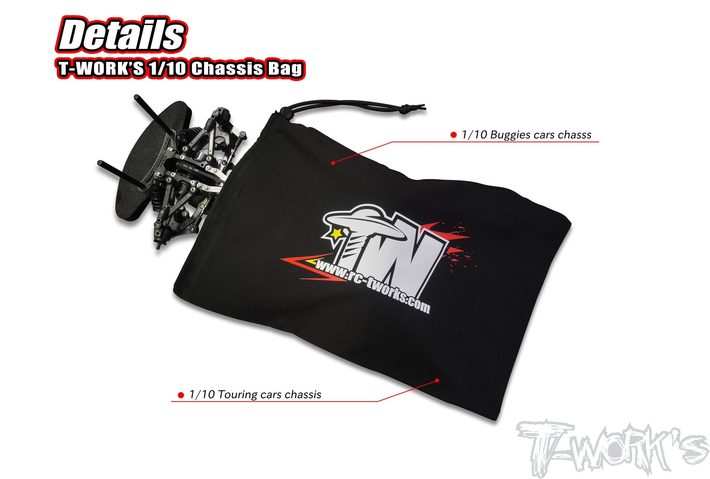 TT-115-C   T-WORK'S 1/10 Chassis Bag (30x50cm)C Style