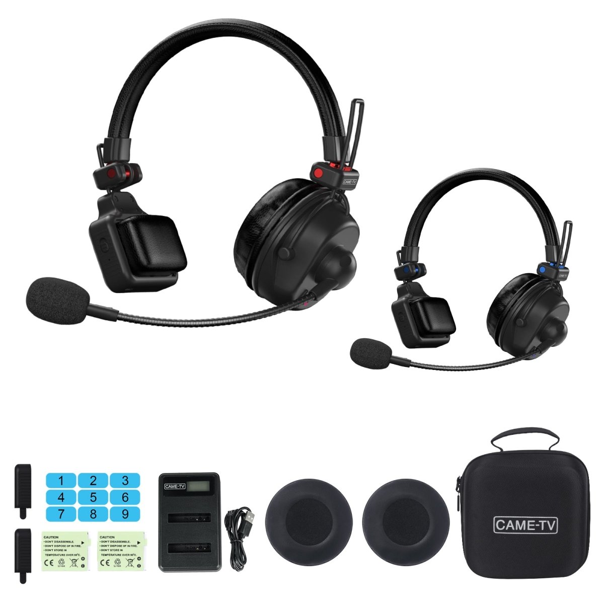 CAME-TV WAERO Pro Full Duplex Dual Antenna 1.9G Lightweight Wireless Intercom Headset - 2 Pack