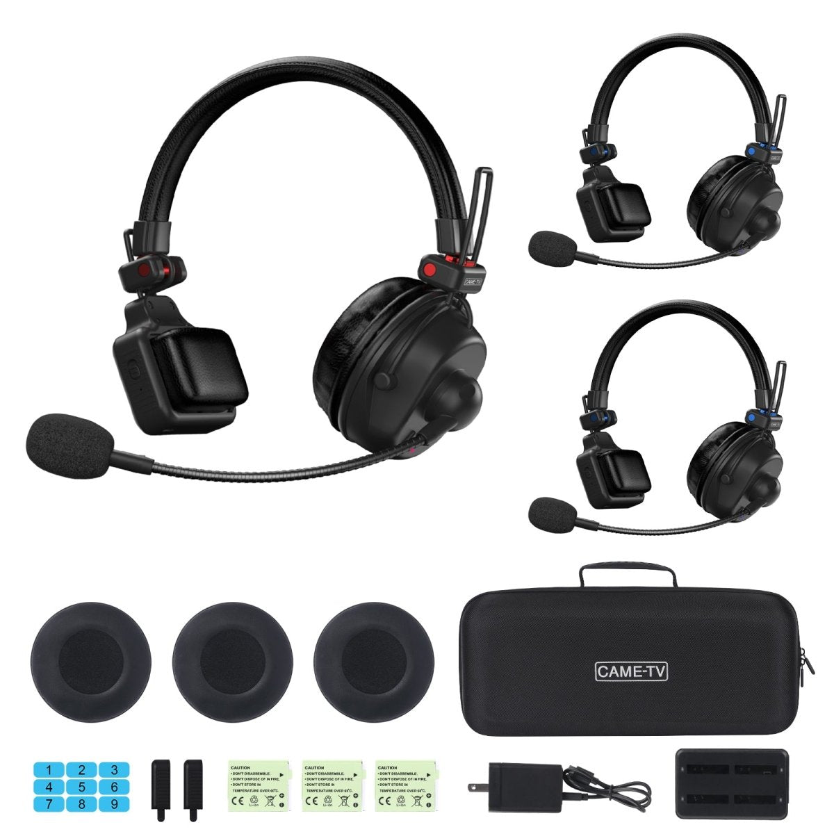 CAME-TV WAERO Pro Full Duplex Dual Antenna 1.9G Lightweight Wireless Intercom Headset - 2 Pack