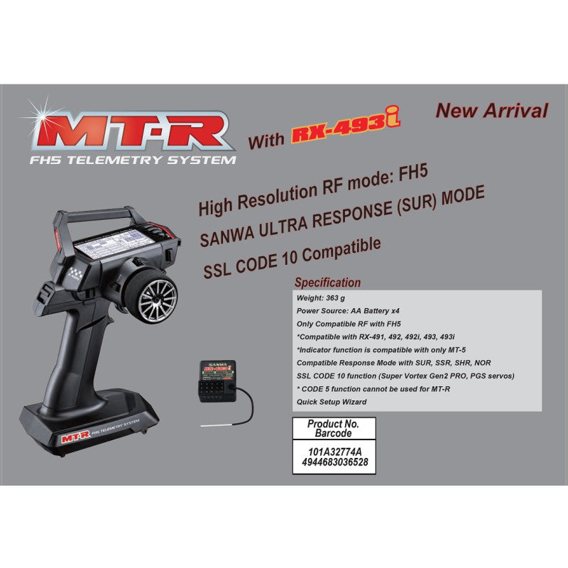 Sanwa MT-R Transmitter Radio w/ RX-493i