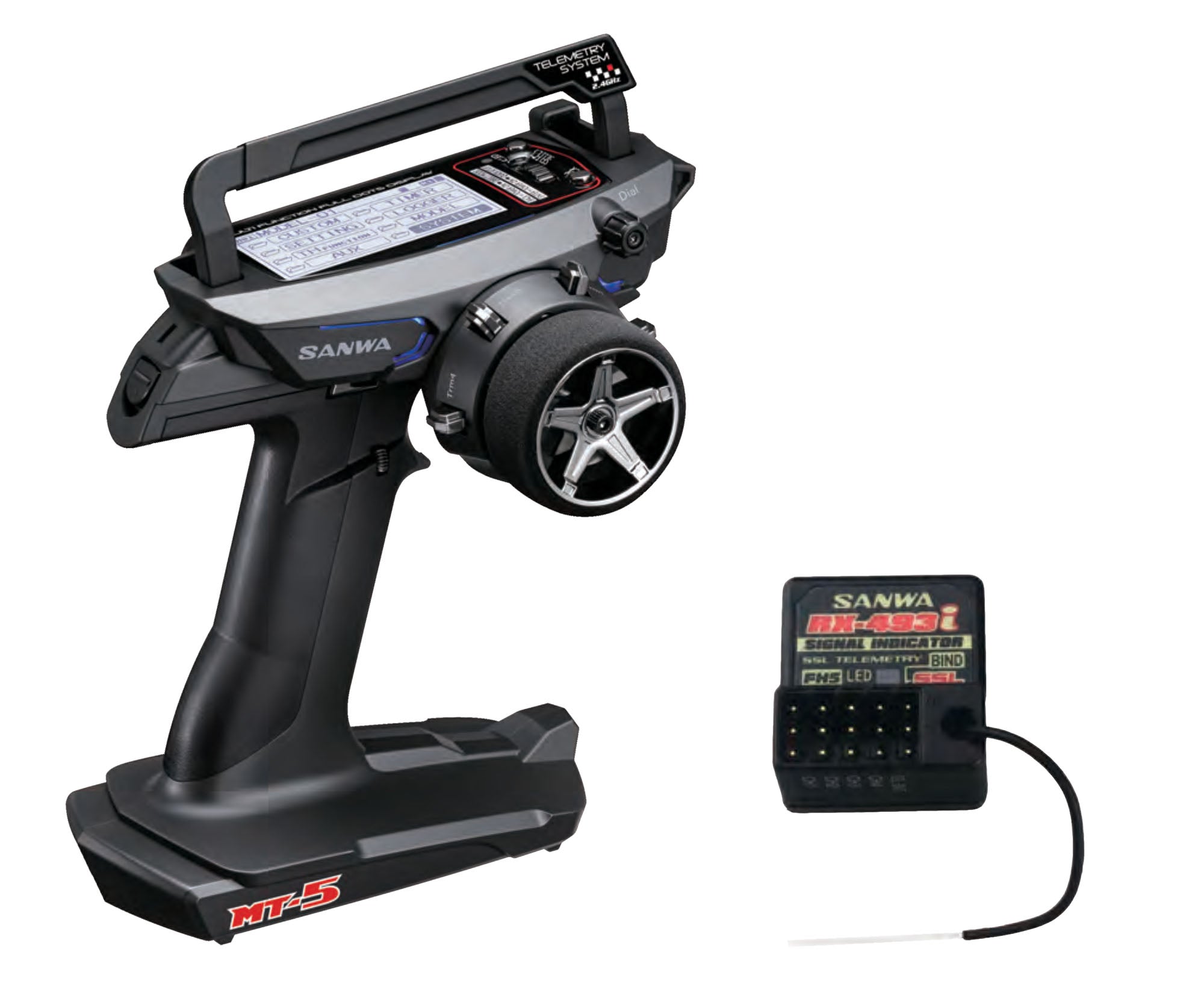 Sanwa MT-5 Transmitter Radio w/ RX-493i