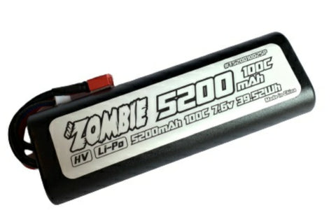 Team Zombie LiPo Battery 7.4v 5200mAh 100C (For Tamiya Truck w/ Deans Plug) - Speedy RC