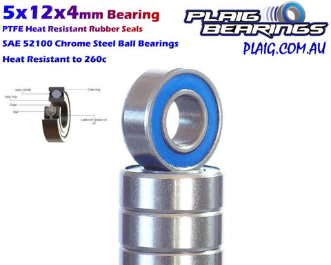 5x12x4mm Bearing – Rubber Seals (MR125-2RS) - Speedy RC