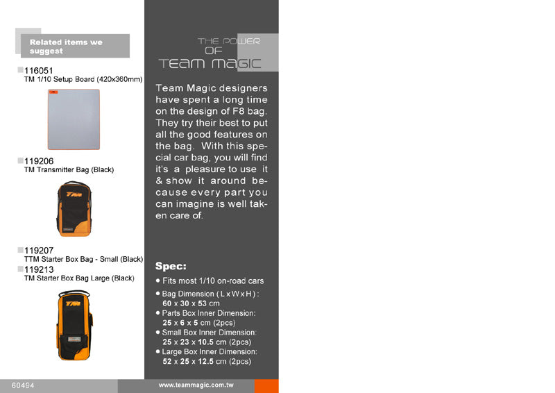 Team Magic Formula 10 Supra Car/Buggy Bag