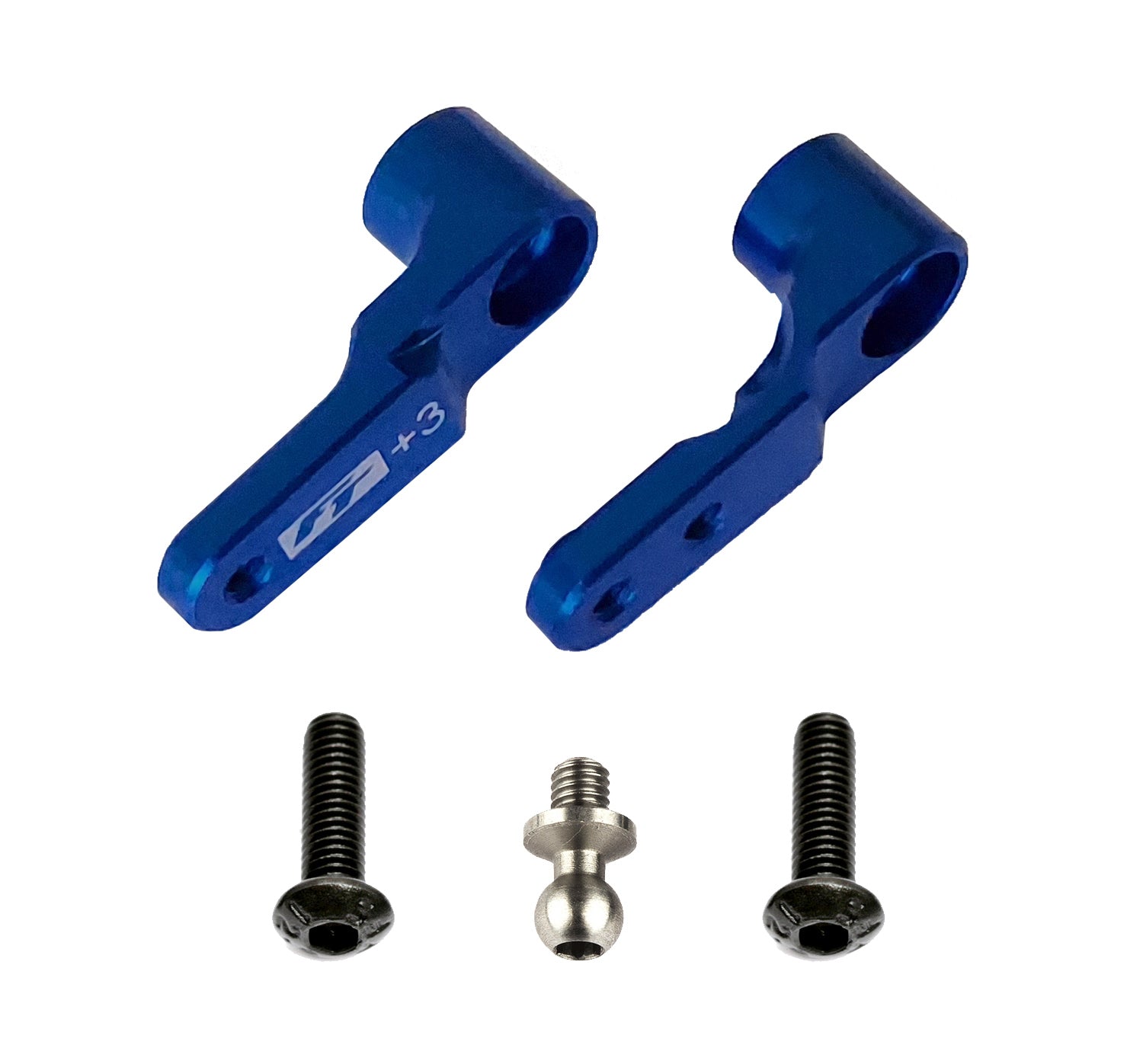 RC10B6 FT Steering Bellcranks, +3mm, blue aluminum (ASS91914)