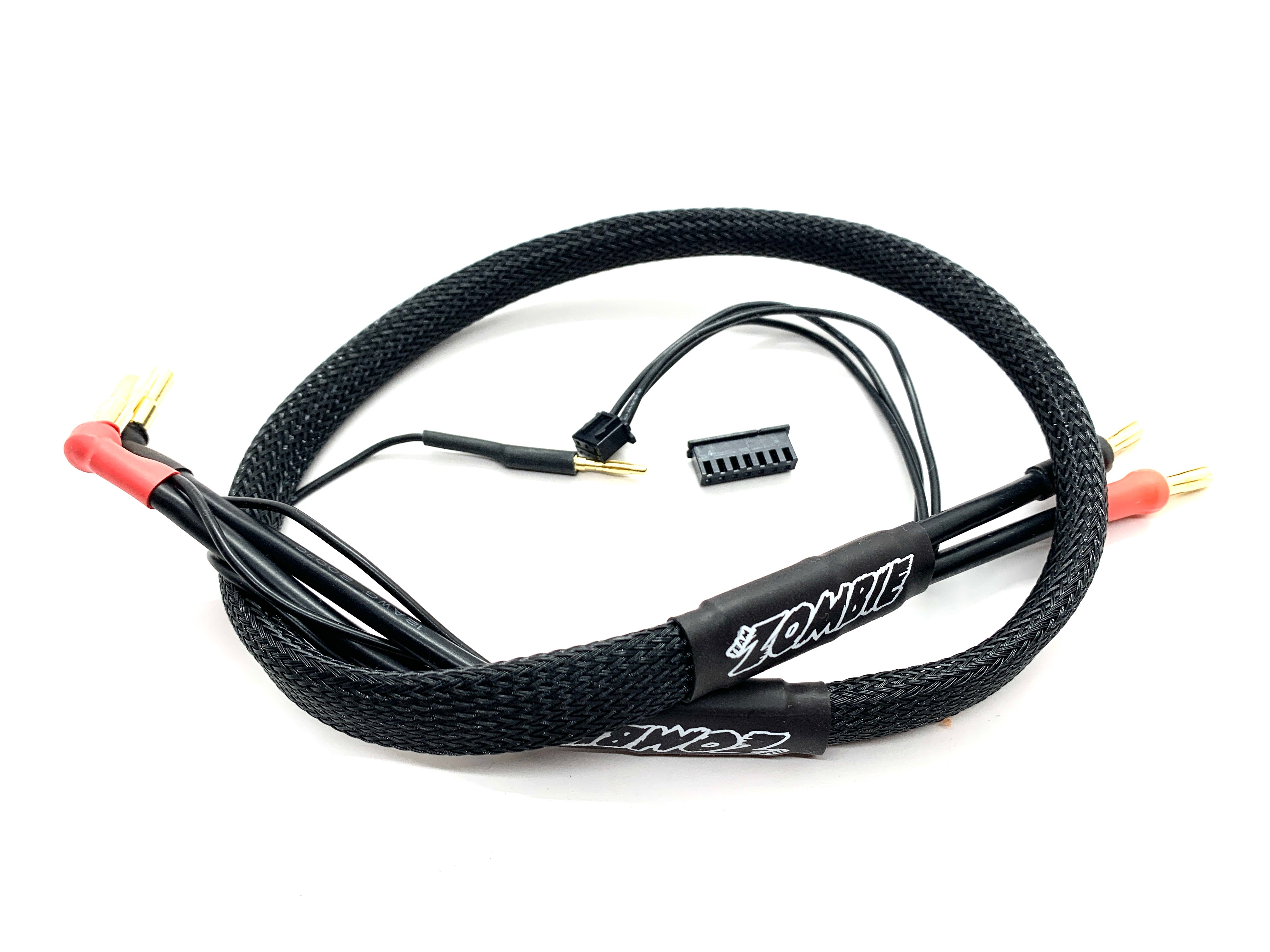 4/5mm to 4mm, 2S Balance Charge Lead (Black Wrap, 600mm)
