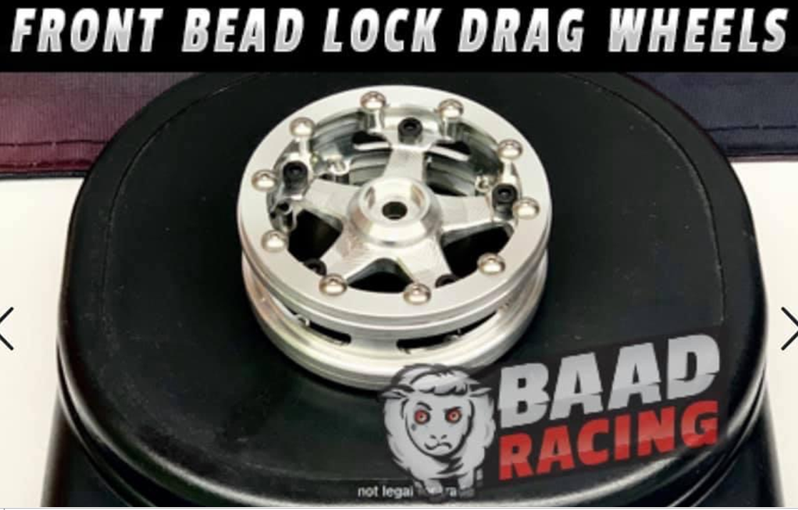 Front Bead Lock Drag Wheels BAAD RACING Billet Bead Lock