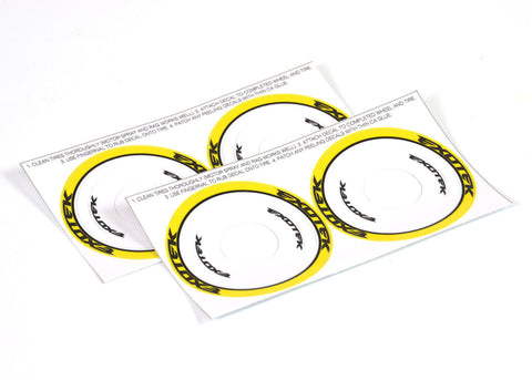 F1 Tire Sidewall Stickers - Yellow (4pc)