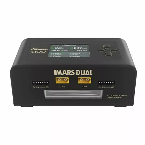 Gens ace Imars Dual Channel Charger AC200W/ DC300W x 2 Smart Balance RC Charger - Black - Speedy RC
