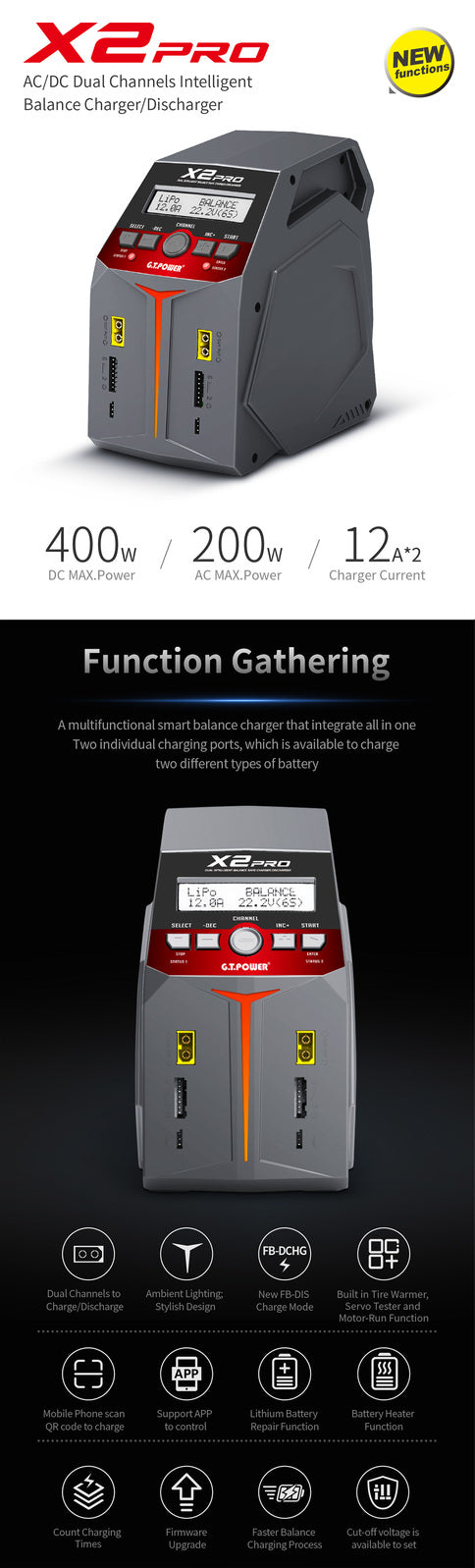 GT Power X2PRO Dual Balance Charger