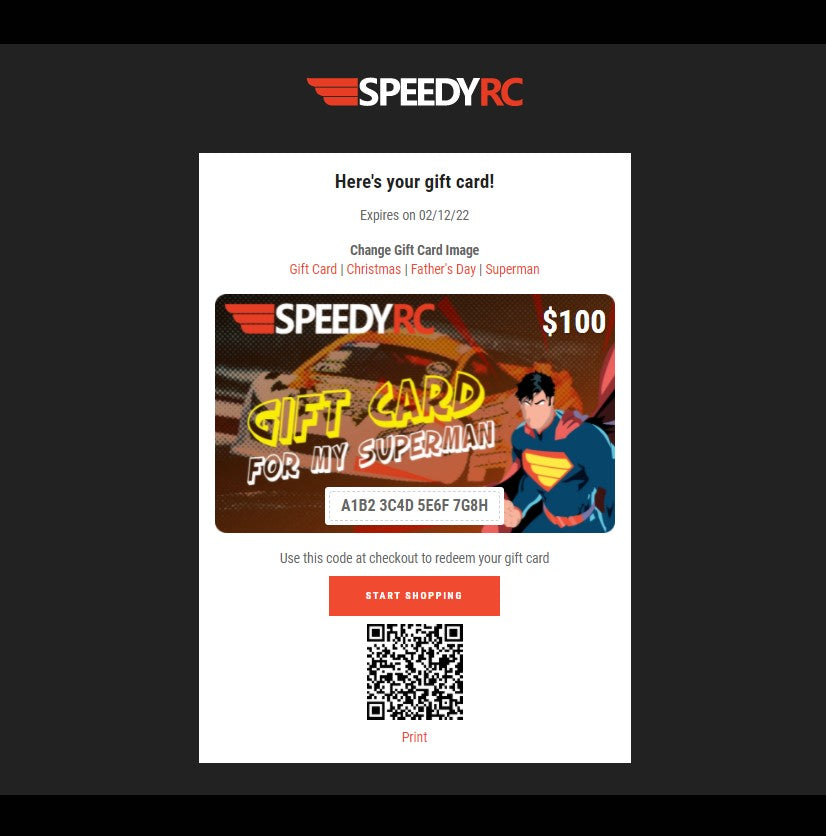 Speedy RC Gift Card