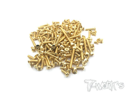 GSS-D819 Gold Plated Steel Screw Set 162pcs. ( For HB Racing D819 ) - Speedy RC