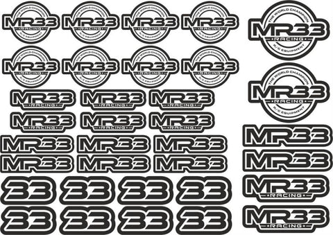 MR33 Decal Sheet - Black / White MR33-DS-BW - Speedy RC