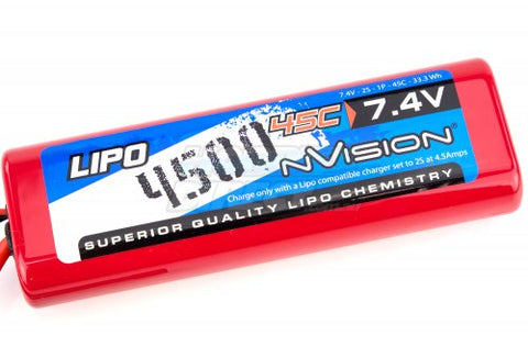 NVO1109 | nVision Sport 7.4v 4500mAh 45C LiPo Battery - Speedy RC