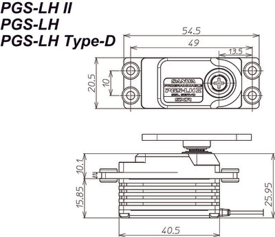 Sanwa PGS-LH II Low Profile SXR Response 0.09sec 15.6kg 7.4V Brushless Servo