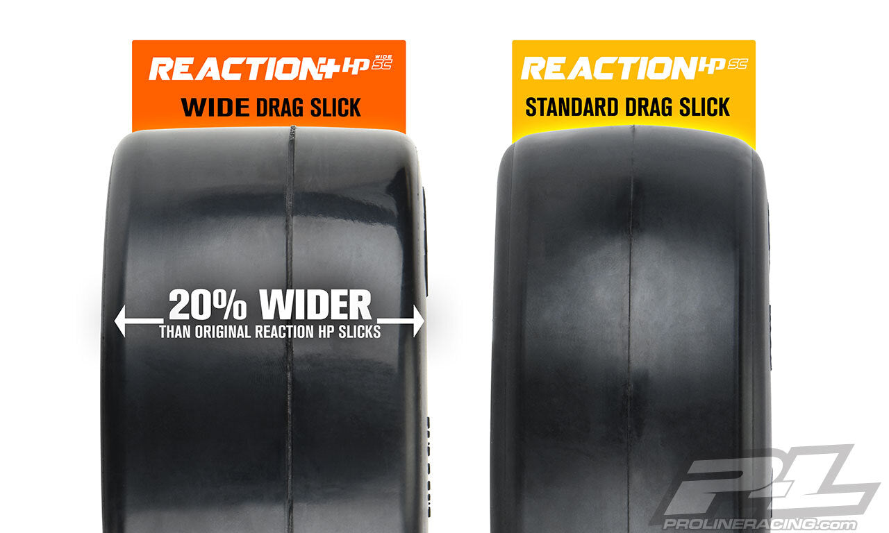 PROLINE Reaction+ HP Wide SC S3 (Soft) Drag Racing BELTED Tires (2) for Pro-Line  PR10188-203