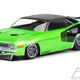 PROLINE 1972 Plymouth Barracuda Clear Body for Slash® 2wd Drag Car & AE DR10 - PR3550-00 - Speedy RC