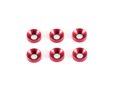<T077>  3mm Countersunk Washers (Red/6pcs)