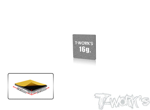 TE-207-H Adhesive Type 16g Tungsten Balance Weight 24.5x24.5x1.4mm - Speedy RC