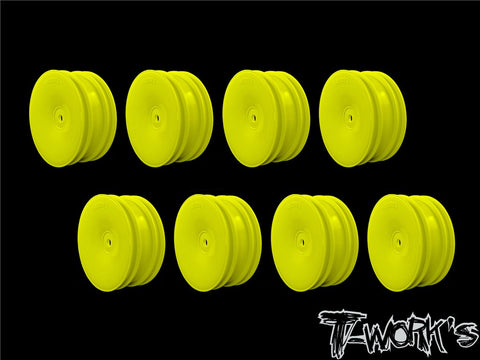 TE-218-A 2.2" 12mm Hex Front Wheels White/Yellow (8pcs) - Speedy RC