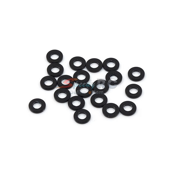Yeah Racing Aluminum M3 Flat Washer 0.25mm 20pcs Black YA-0391BK