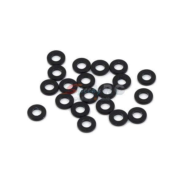 Yeah Racing Aluminum M3 Flat Washer 1mm 20pcs Black YA-0393BK