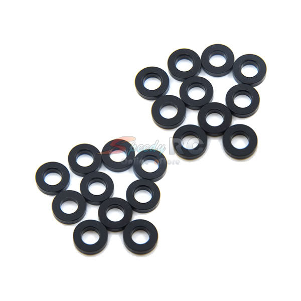 Yeah Racing Aluminum M3 Flat Washer 1.5mm 20pcs Black YA-0394BK