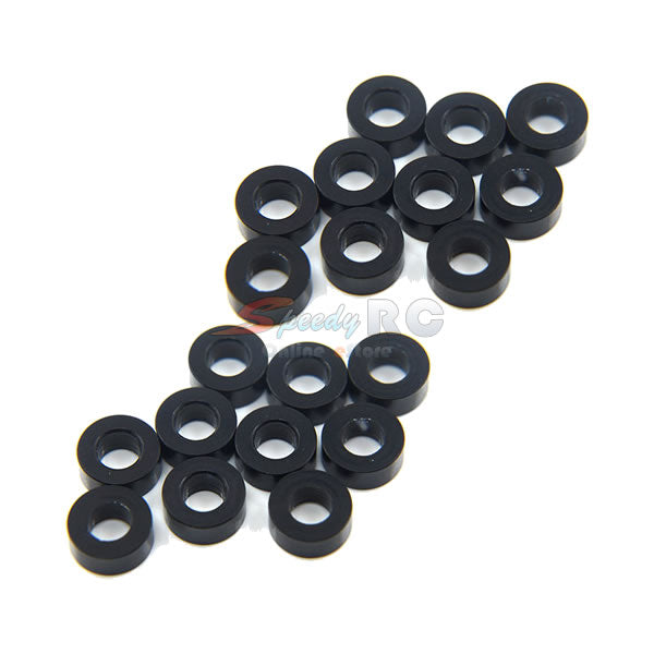 Yeah Racing Aluminum M3 Flat Washer 2.5mm 20pcs Black YA-0396BK