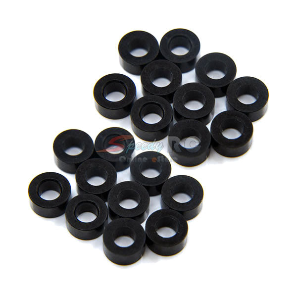 Yeah Racing Aluminum M3 Flat Washer 3mm 20pcs Black YA-0397BK