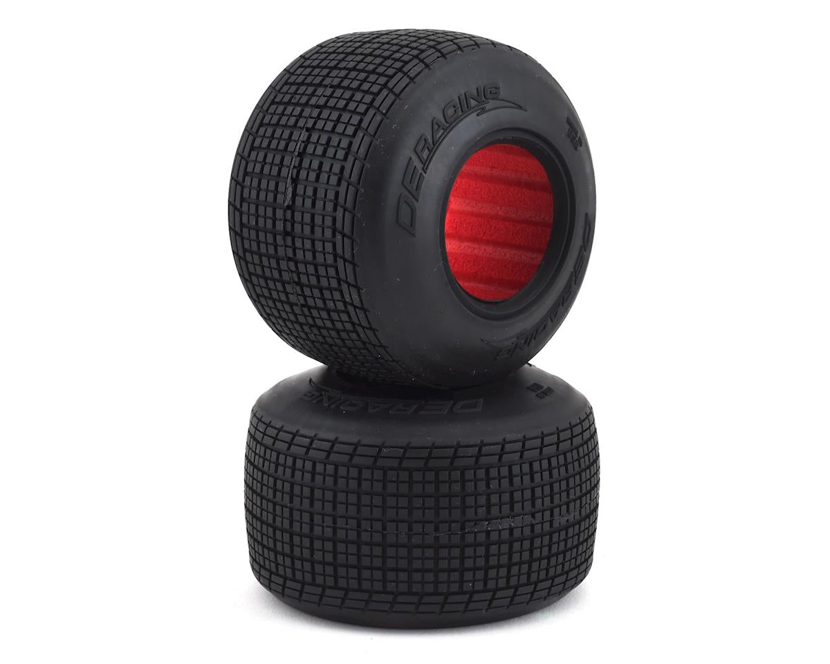 DE Racing Outlaw Sprint HB Dirt Oval Rear Tires w/Red Insert (2) (Clay) DER-OSR2-C1