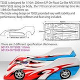 Blitz 60119-07 TS02E Pan Car Clear Body 200mm (0.7mm thick) 1/10 - Speedy RC
