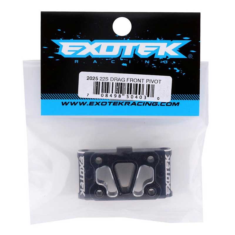 Exotek 2025 Racing Aluminum Front Pivot Black Silver For Losi 22S Drag Short Course