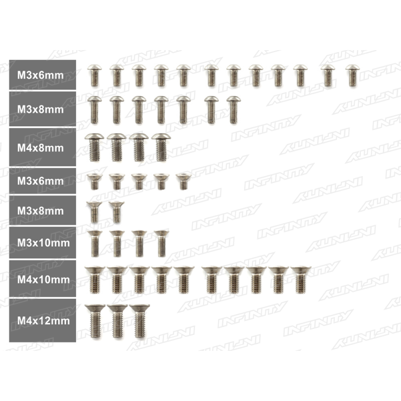 INFINITY R0265 IF18 Titanium Screw Set (Lower) (MULTI FIT ) IF15/14