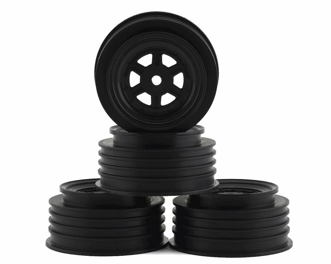 DE Racing Gambler Rear Late Model Wheels (AE/TLR) (Black) w/12mm Hex DER-GLR-AS