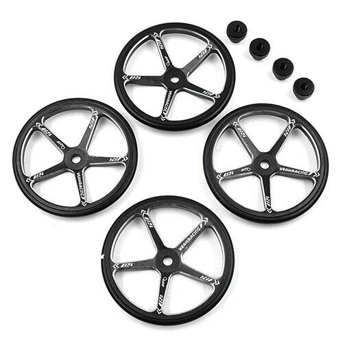 YT-0142BK Aluminum Set Up Wheels For 1:10 M Chassis Black (BLACK)