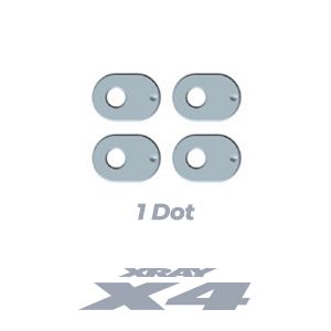 XRAY X4 ALU CASTER BUSHING FRONT 3° / REAR 0.5° - 1 DOT (4) - XY302310 - Speedy RC