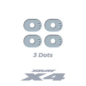 XRAY X4 ALU CASTER BUSHING FRONT 5° / REAR 2.5° - 3 DOTS (4) - XY302312 - Speedy RC
