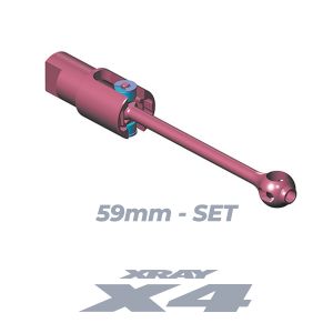 XRAY X4 ECS BB DRIVE SHAFT 59MM - HUDY SPRING STEEL™ - SET - XY305307 - Speedy RC