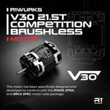 R1 Wurks 020181 V30 21.5T Competition Brushless Motor