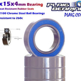Plaig Bearings 10x15x4mm – Rubber Seals (10pc)